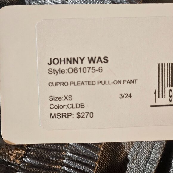 Johnny Was Women Silver Gray Pull on Pants XS Quiet Luxury Resortcore Boho Chic - Picture 7 of 16